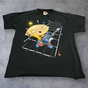 Y2K Family Guy Stewie Griffin Guitar Hero Shirt Navy XL